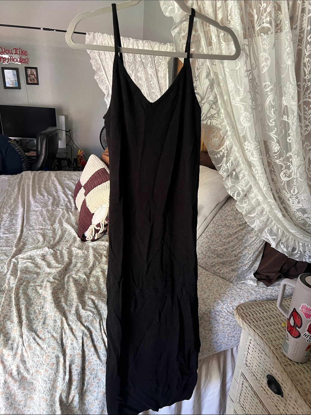 Fabletics Black Maxi Slip Dress